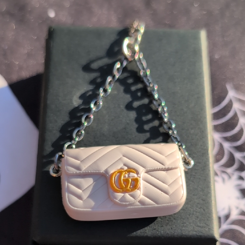 Gucci Cream Quilted Mini Bag with Gold Logo